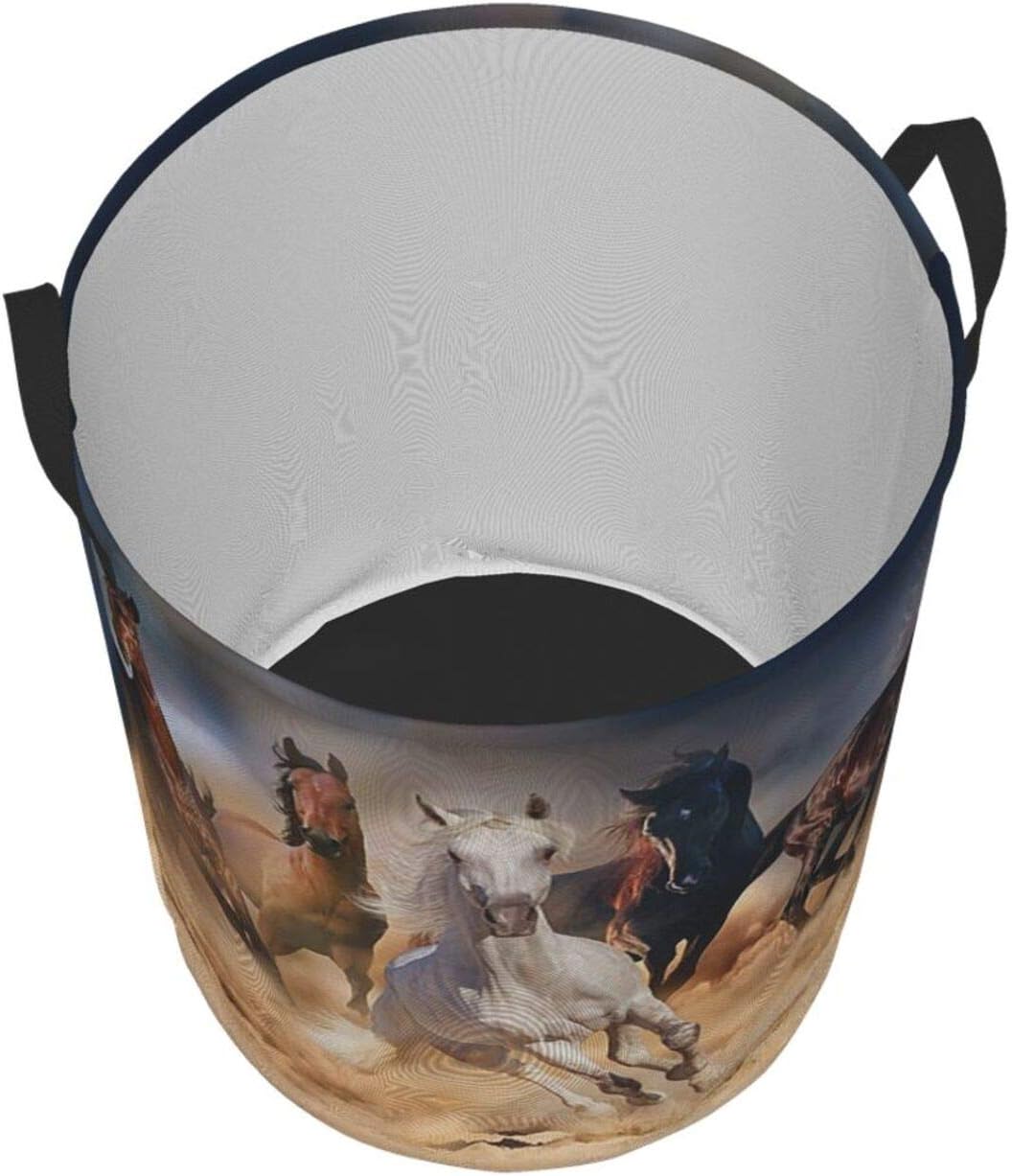 KiuLoam Running Horses Laundry Basket with Handle