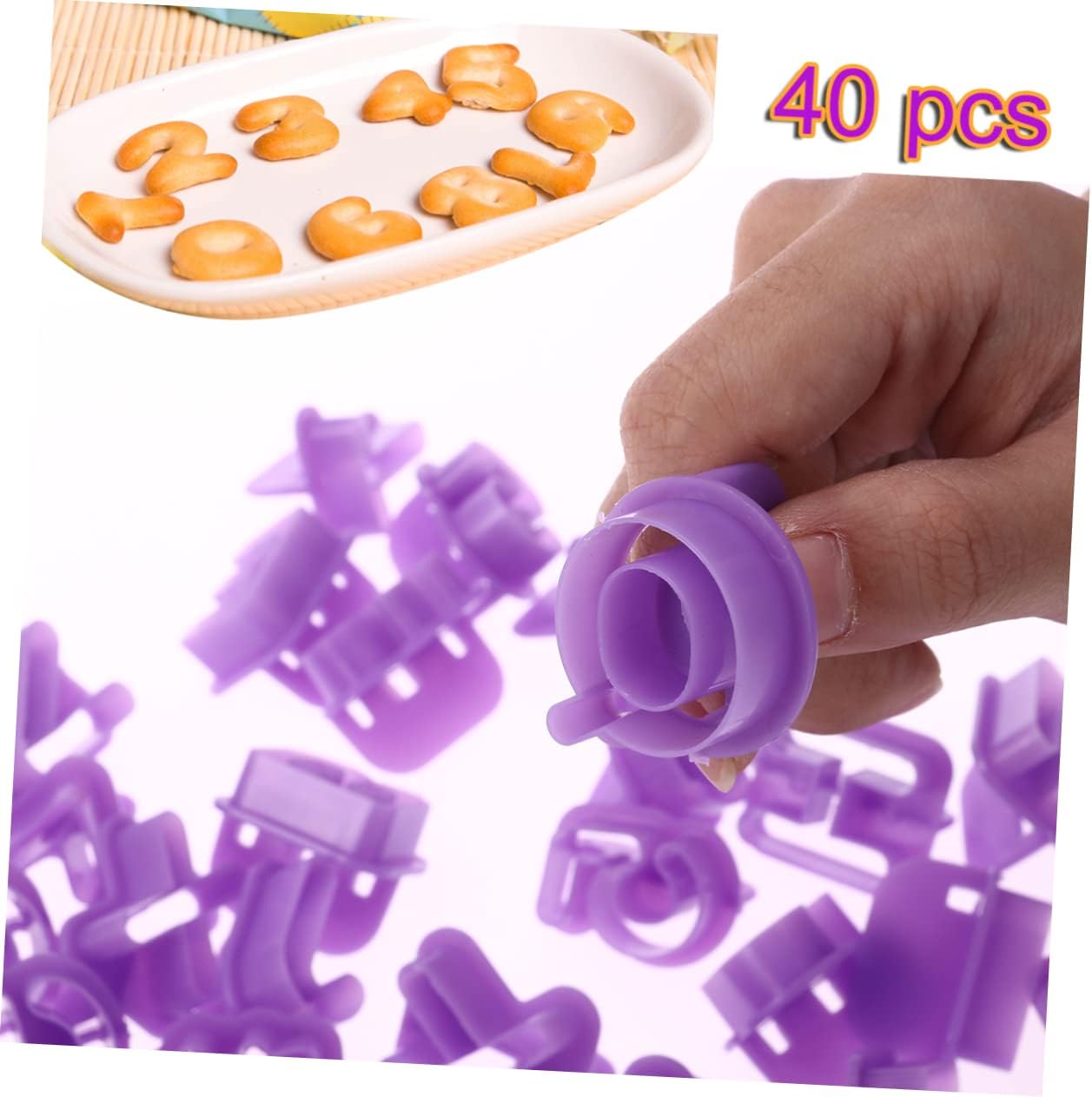 BRIGHTFUFU 40Pcs Alphabet Cookie Cutters Set for Baking and DIY Crafts 1
