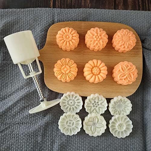 1 Set Reusable Mooncake Mold with Stainless Steel Handle