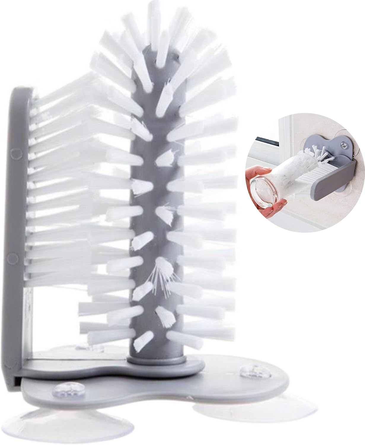 Cup Scrubber 2-in-1 Glass Bottle Interior Cleaning Brush
