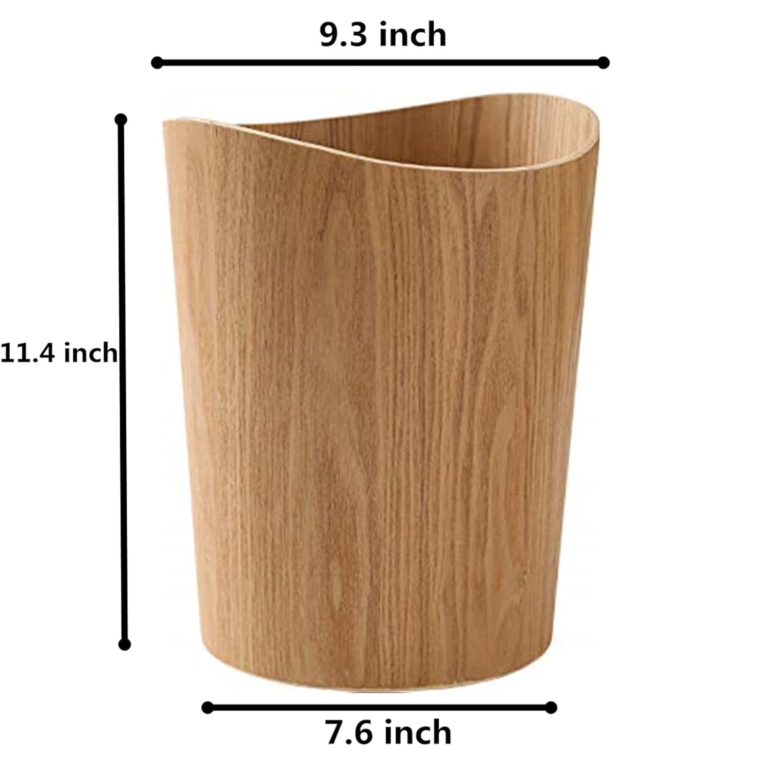 BISOZER 23 Gallons Wood Trash Can for Home Office