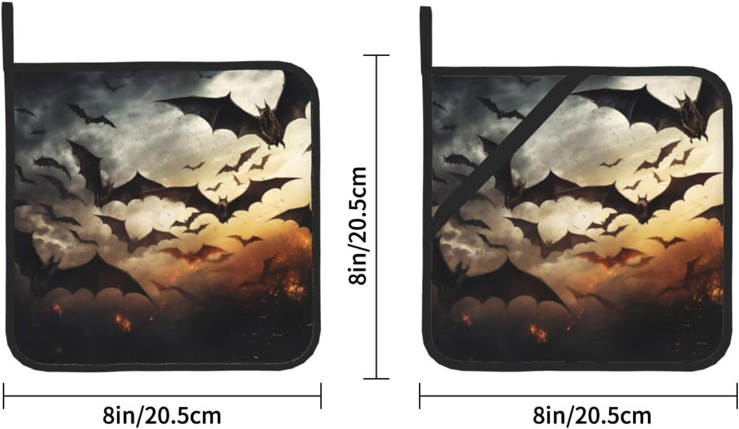 XIyueZone 2PCS Halloween Flying Bats Oven Mitts