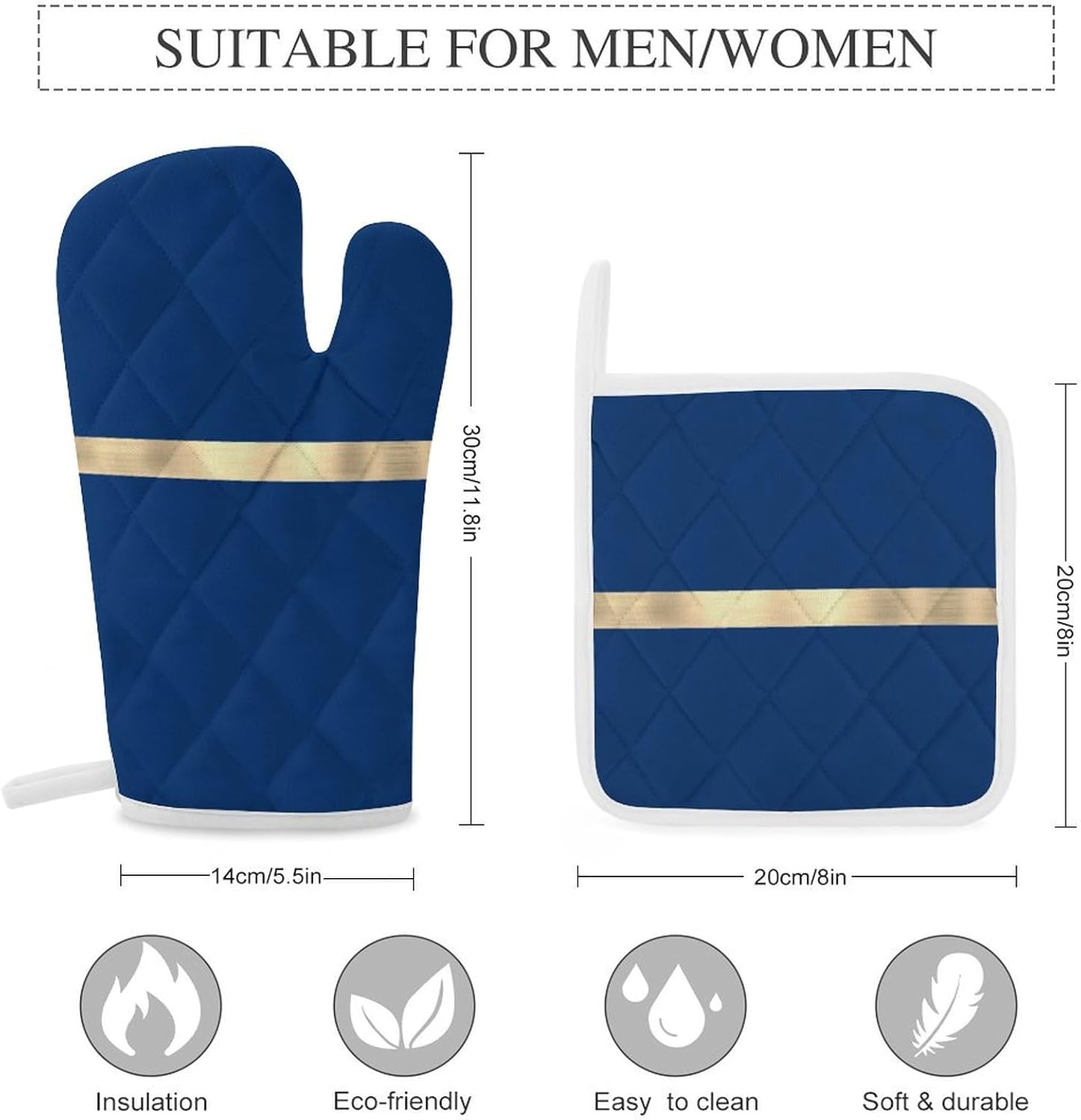 Curdesi 3PCS Oven Mitts and Pot Holders Set