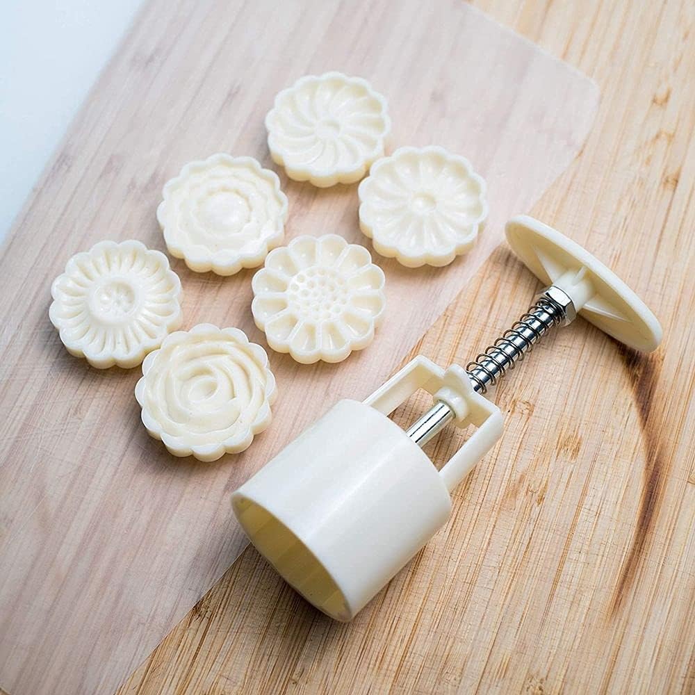 456 Flower Shape Cookie Stamps Mooncake Mold DIY Baking Tool