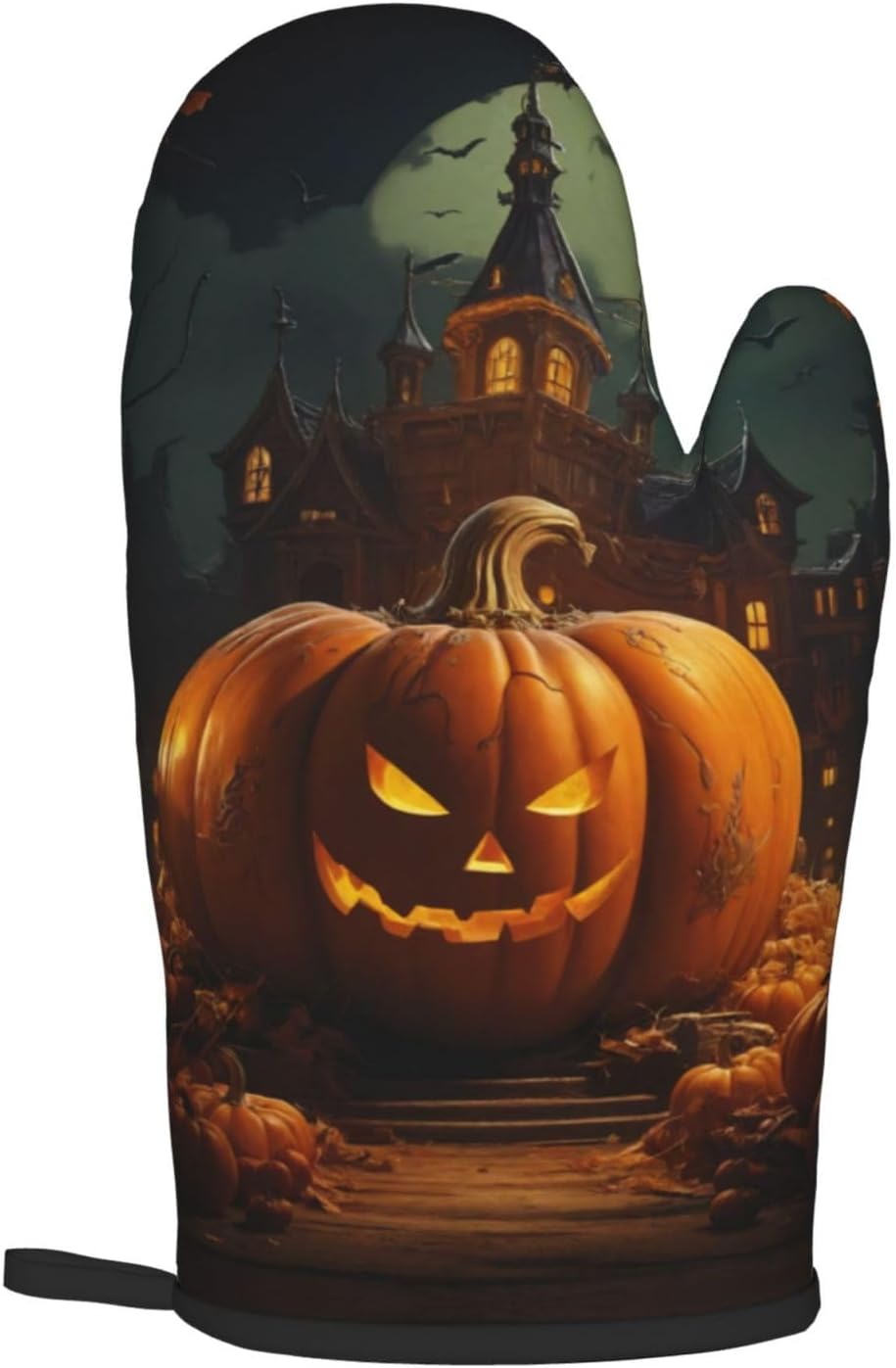 Pumpkin Halloween Oven Mitts 2 Pcs Set Heat Resistant Kitchen Gloves