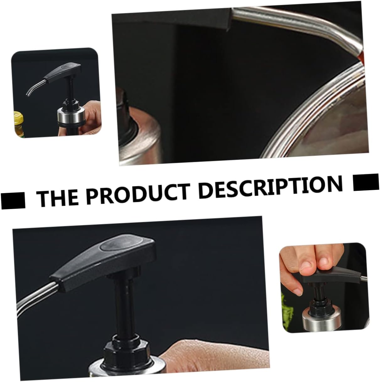 Ciieeo 2pcs Stainless Steel Condiment Squeeze Pump Set