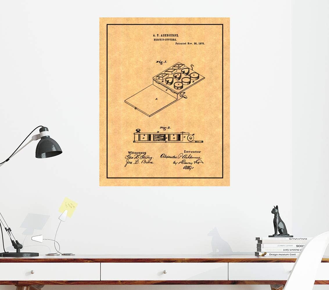 Biscuit Cutters Patent Print with Border 5x7