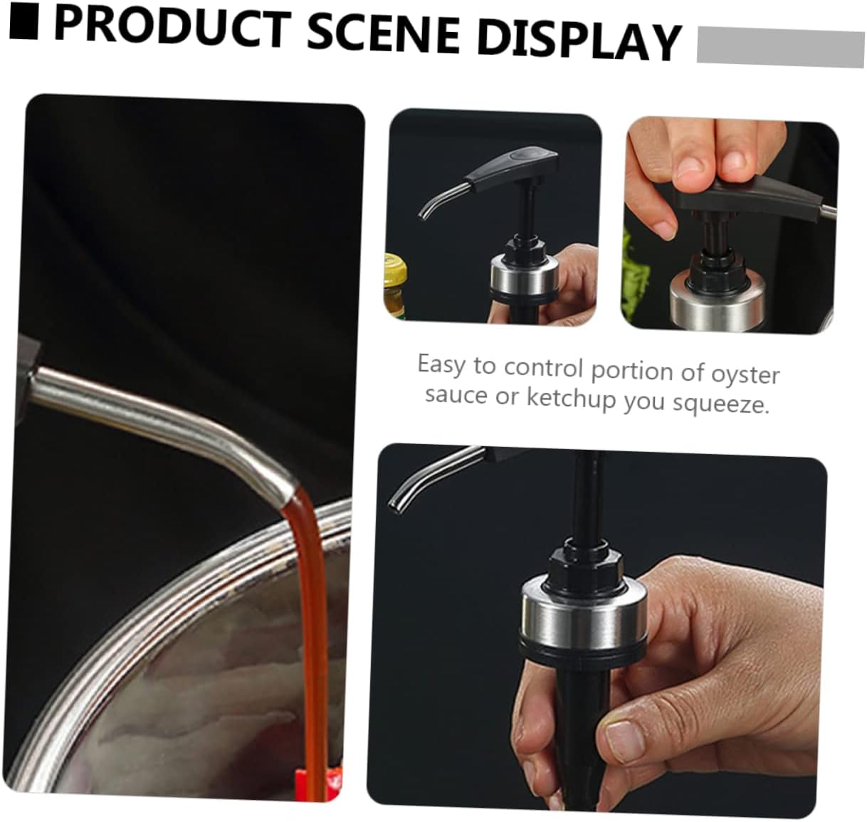 Ciieeo 2pcs Stainless Steel Condiment Squeeze Pump Set