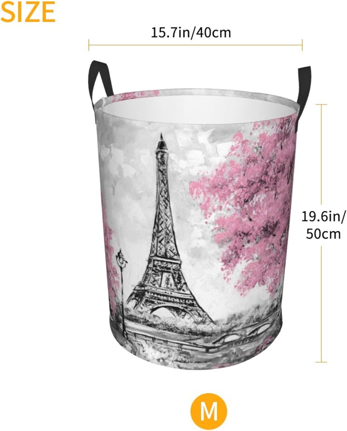 CooBex Large Pink Laundry Basket with Handles