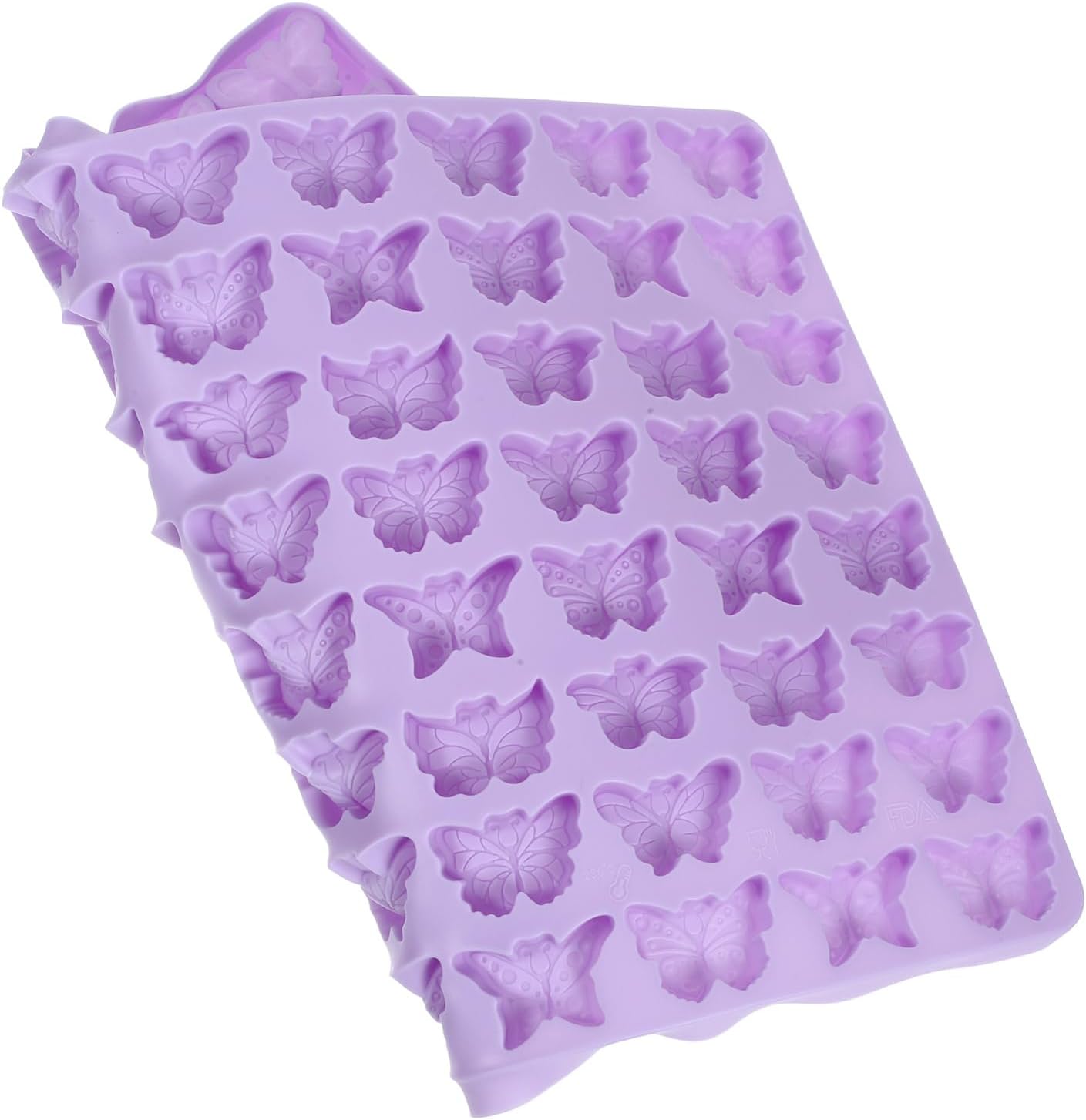 Hoement DIY Butterfly Fondant Silicone Cookie Mold 72 Grid Reusable
