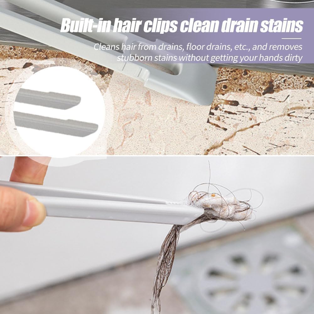 360 Rotating Crevice Cleaning Brush - Hard Bristle for Kitchen Bathroom