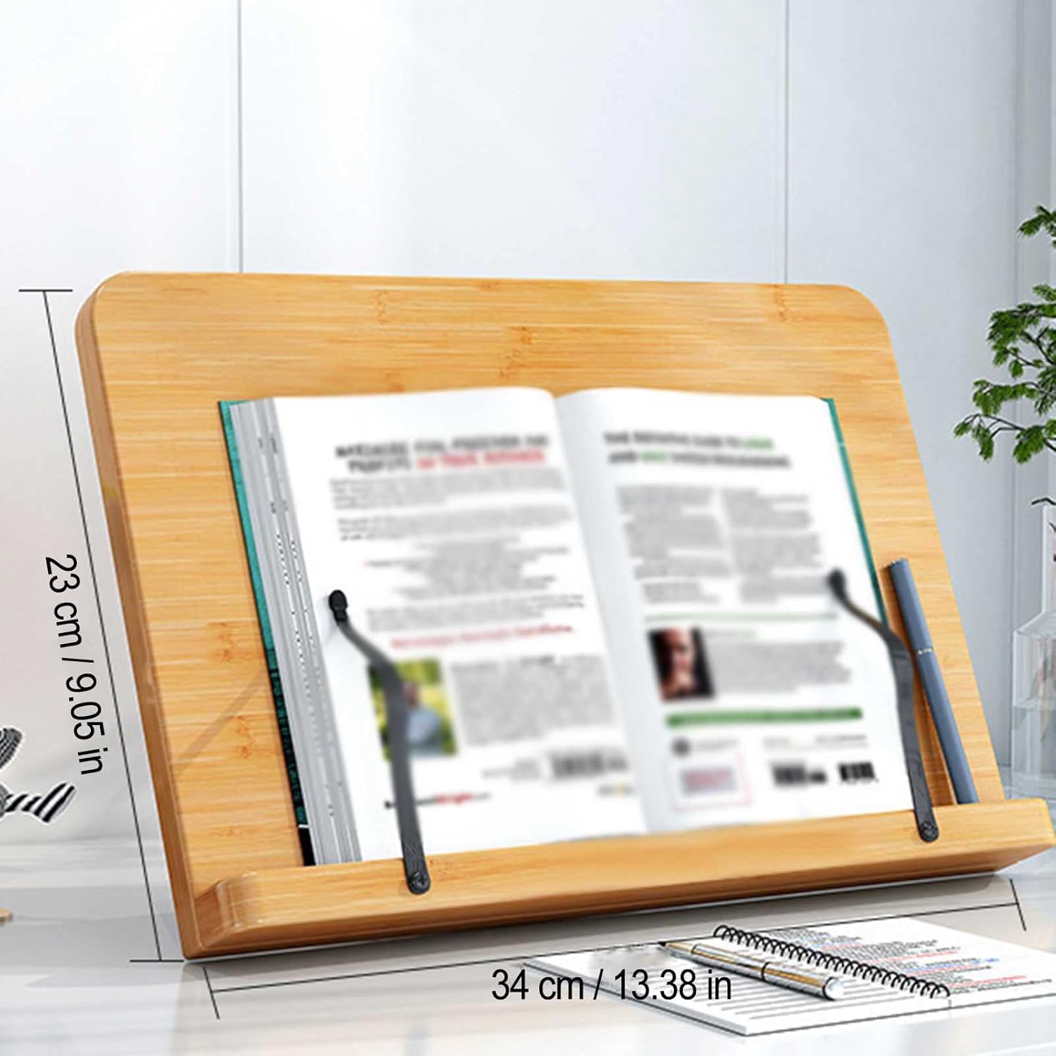 TATSEN Wooden Adjustable Cookbook Stand