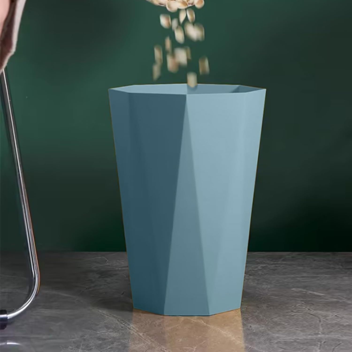 Polygon Small Trash Can - Blue
