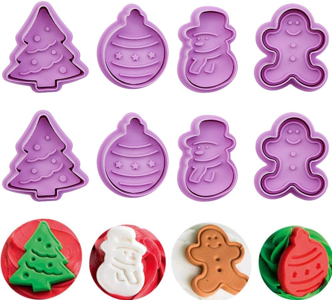 DonLeeving 8 Piece Christmas Cookie Cutter Set Purple 1