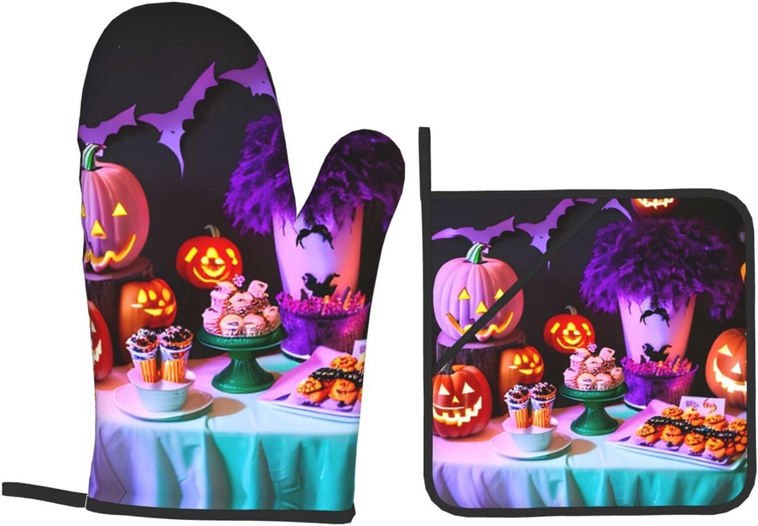 BrUgui 4-Piece Oven Mitts and Potholders Set
