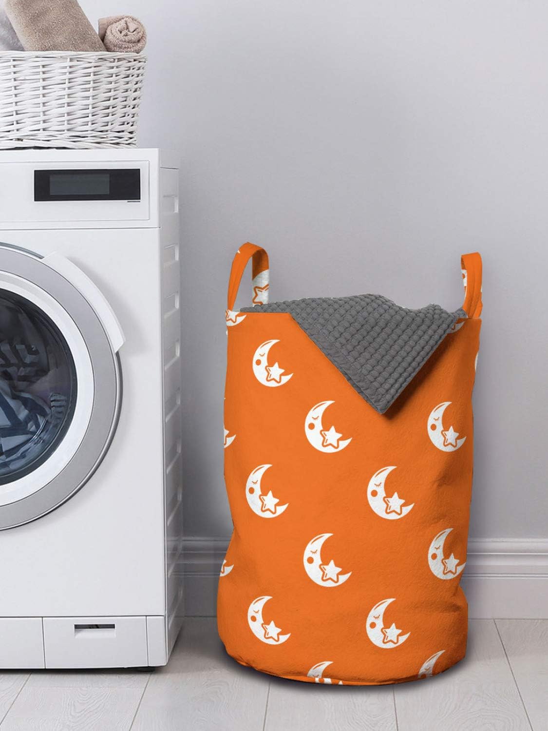 Ambesonne Laundry Bag with Sleeping Moons and Stars Pattern
