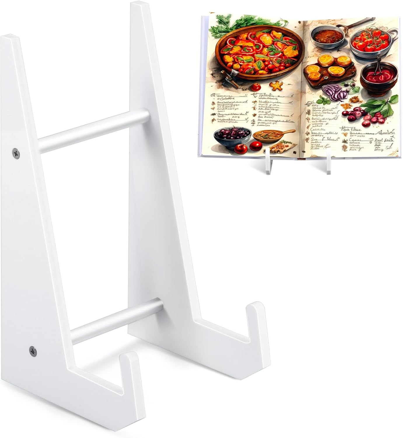 Cinnvoice Acrylic Recipe Stand Holder for Kitchen Counter White