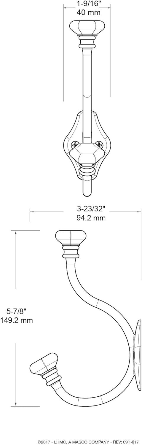 Liberty 128734 Acrylic Facets Coat and Hat Hook Satin Nickel