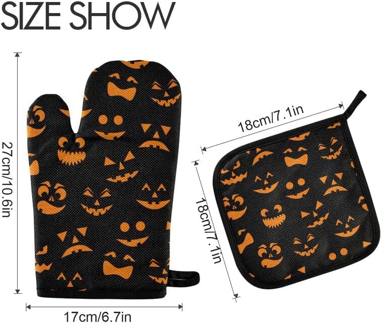 Tamniee Halloween Oven Mitts Pot Holders Set