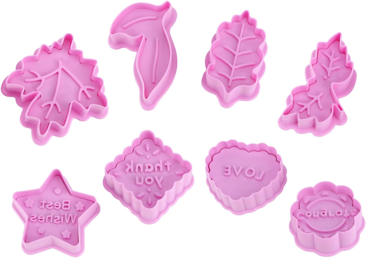 DECHOUS 2 Sets Cookie Cutters Baking Molds Kit Purple Plastic