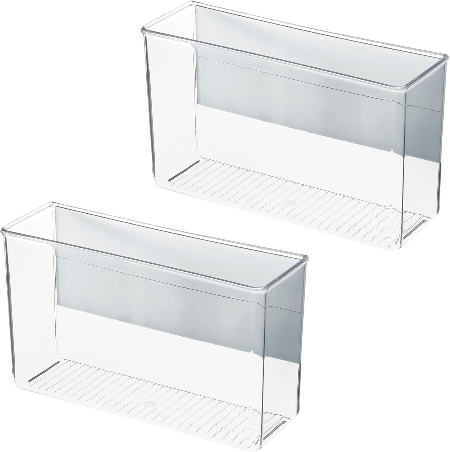 iDesign Magnetic Organizer Bins - Set of 2 - Clear 1