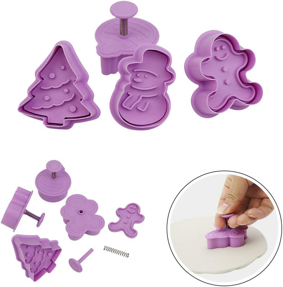 DonLeeving 8 Piece Christmas Cookie Cutter Set Purple 1