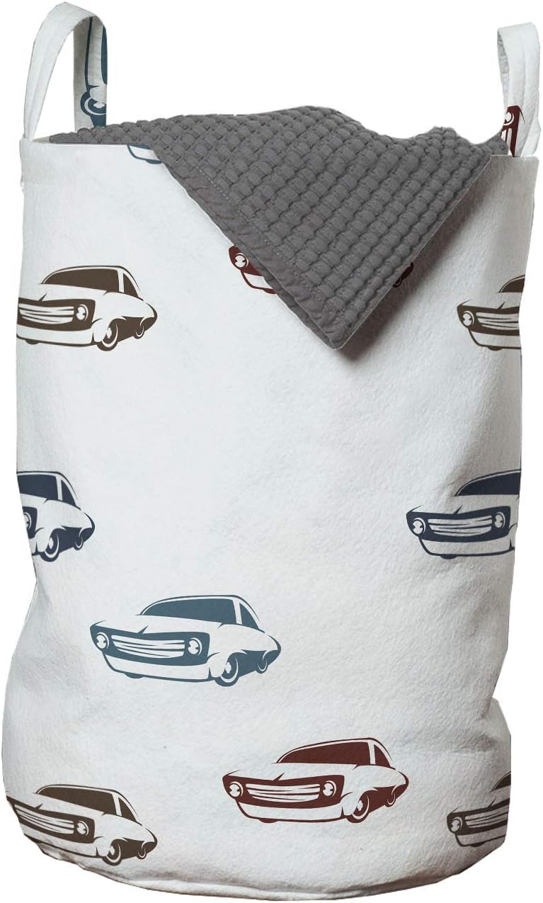 Ambesonne Car Laundry Bag - 13x19 Retro Muscle Cars