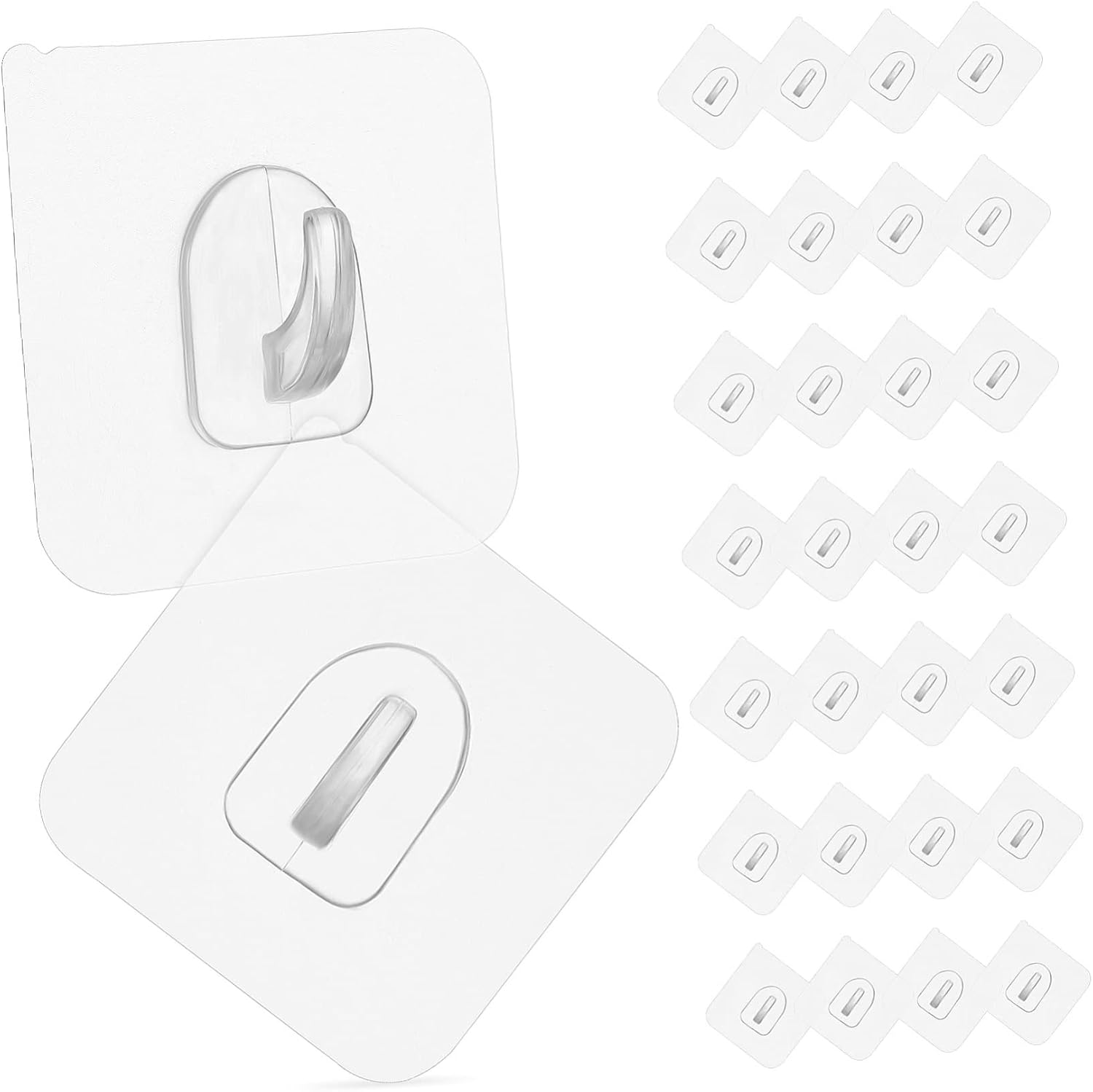 DOITOOL 30 Pcs Self Adhesive Plastic Hooks Non-Marking