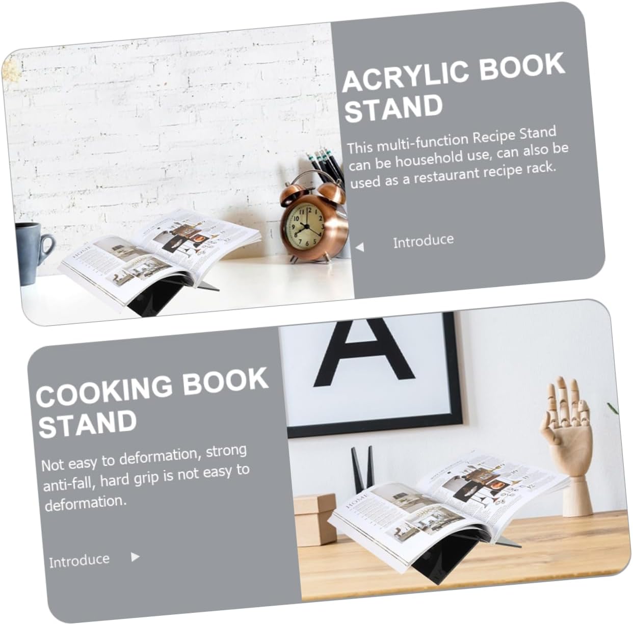 Zerodeko Multi-Function Cookbook Stand with Stable Base