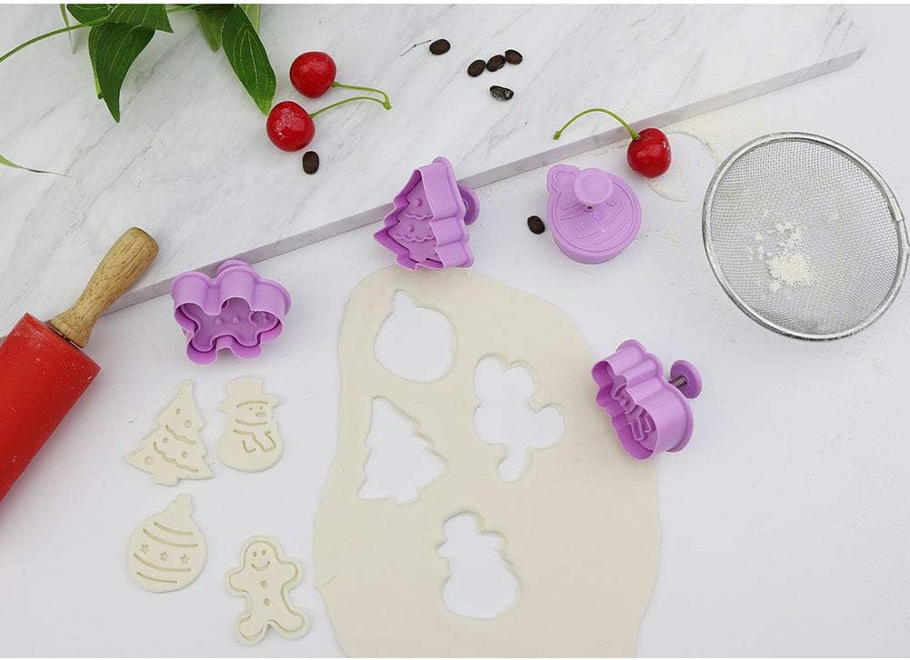 DonLeeving 8 Piece Christmas Cookie Cutter Set Purple 1