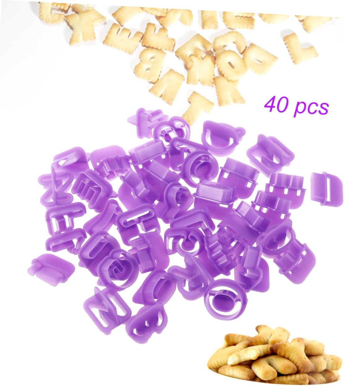 BRIGHTFUFU 40Pcs Alphabet Cookie Cutters Set for Baking and DIY Crafts 1