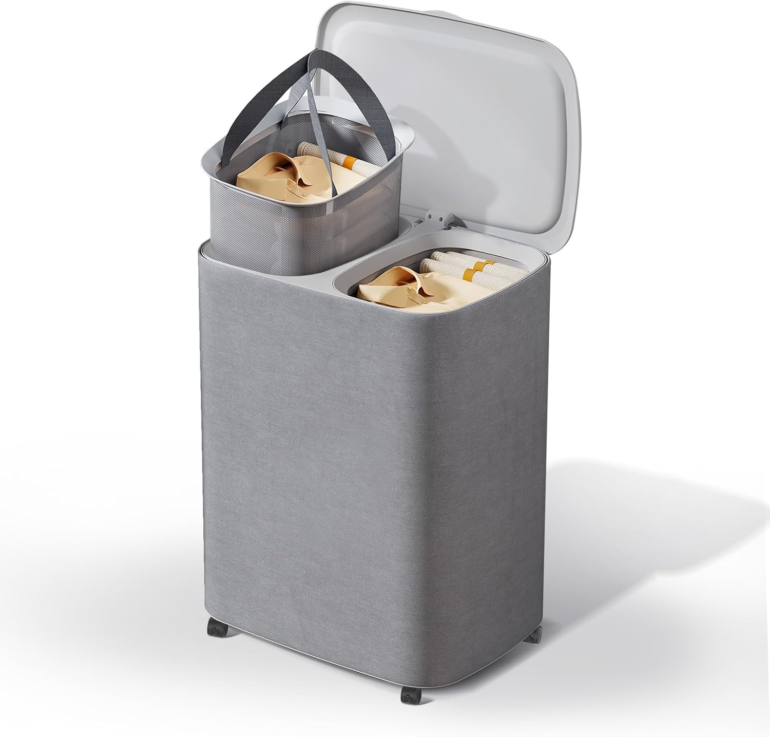TODAYGO Laundry Hamper with Lid and Wheels 50L 1