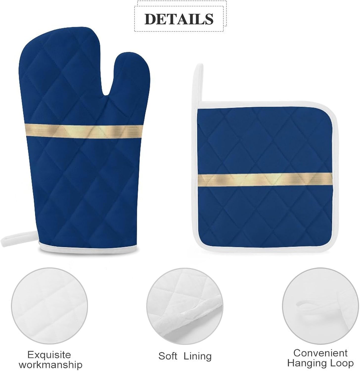 Curdesi 3PCS Oven Mitts and Pot Holders Set