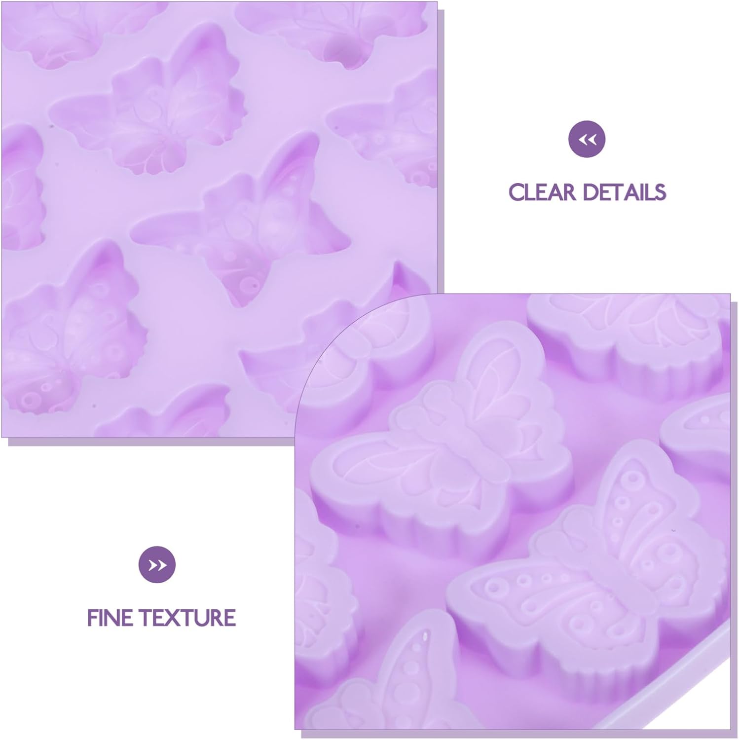 Hoement DIY Butterfly Fondant Silicone Cookie Mold 72 Grid Reusable