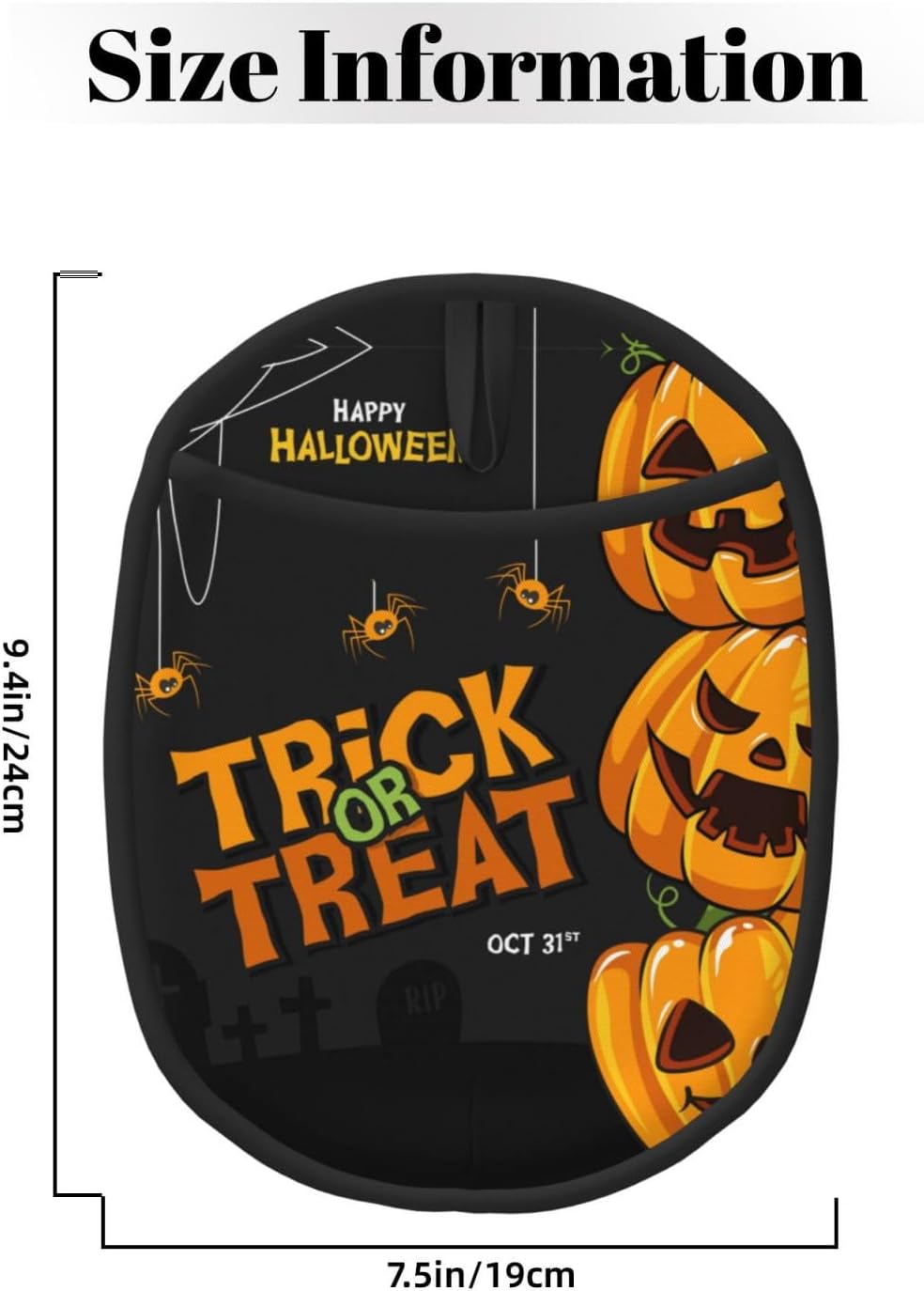 Halloween Pumpkin Silicone Oven Mitts with Pocket