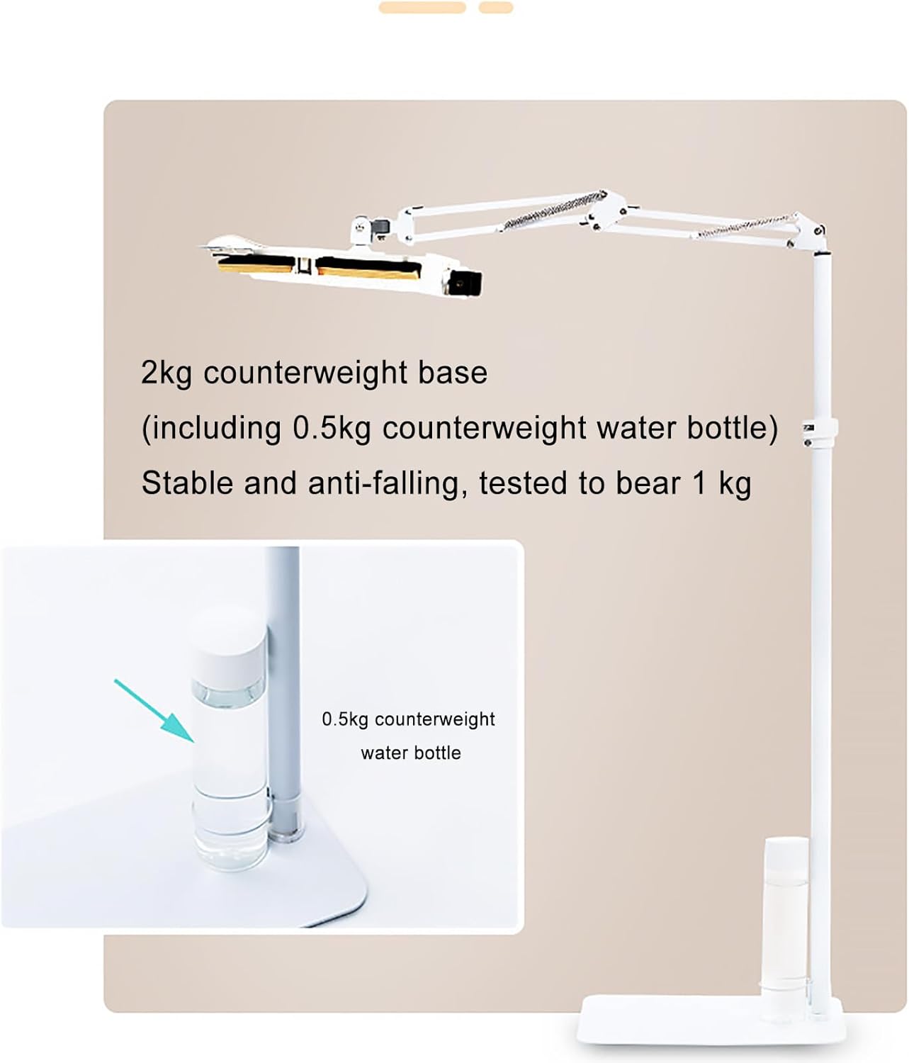 Adjustable Foldable Reading Shelf with Lamp