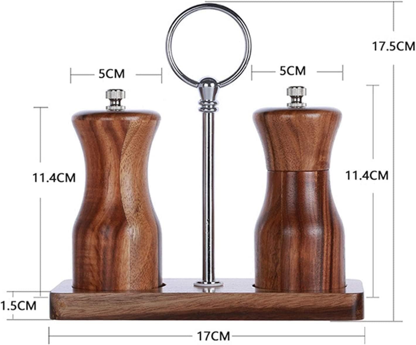 Adjustable Wooden Salt Pepper Mill Set 2-Piece