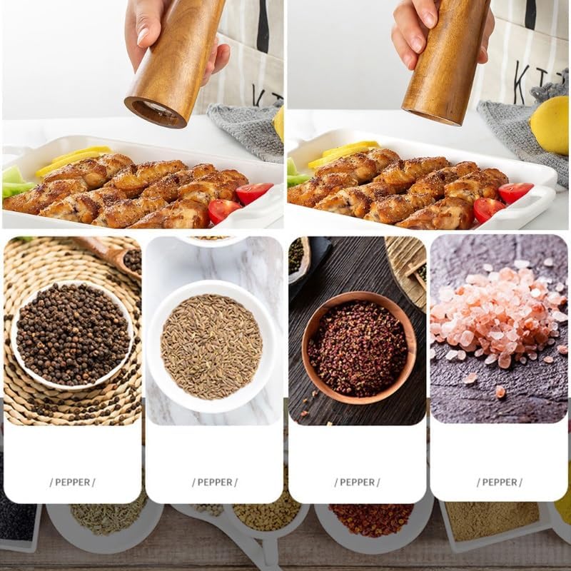 HXDMY Salt Pepper Grinder Set with Spoon 1