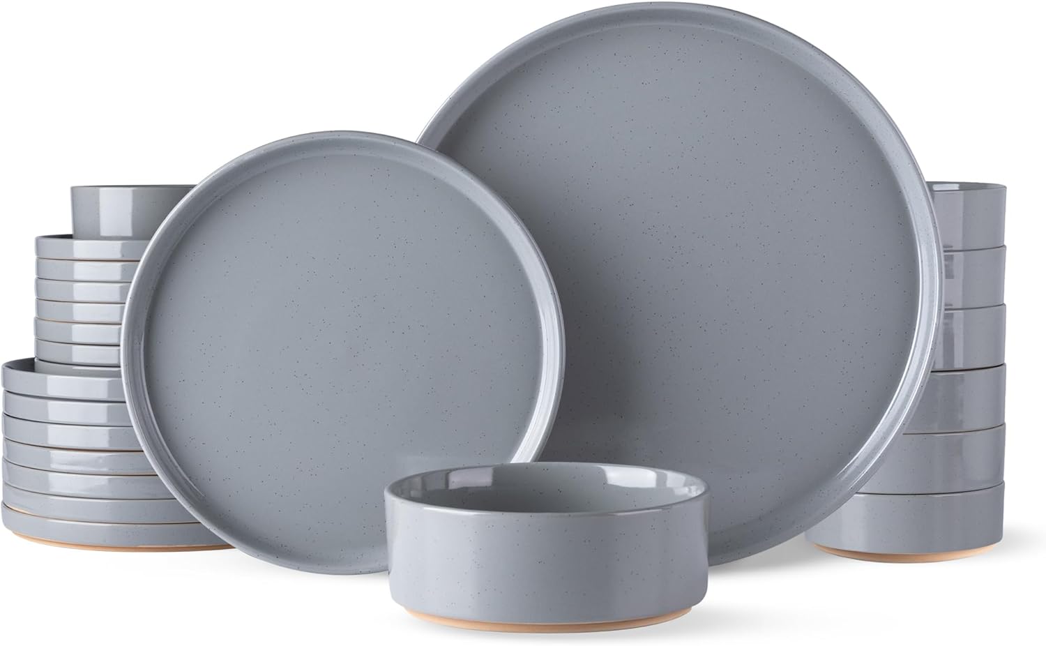 AmorArc 24PCS Rustic Ceramic Dinnerware Set