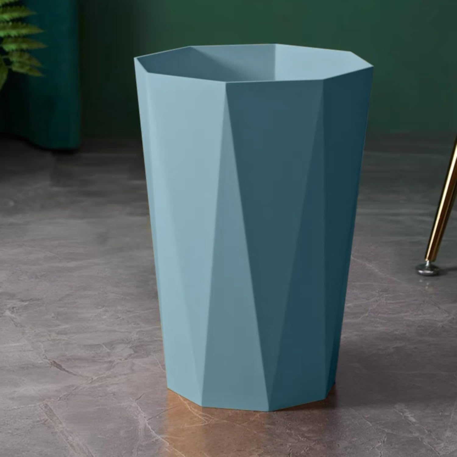 Polygon Small Trash Can - Blue