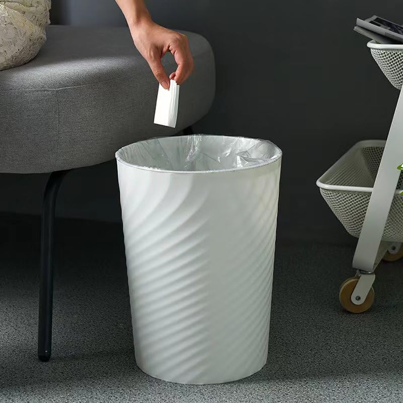 Round Small Plastic Trash Can with Liner 18 Gallon Pink