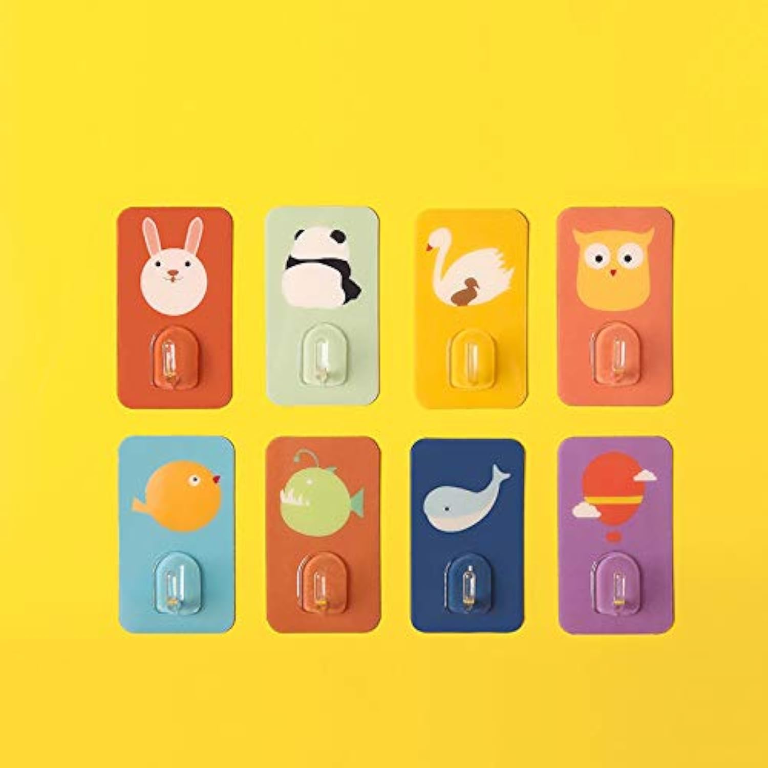 MOVALUE Kids Wall Hooks 8 Pack Cute Animal Design