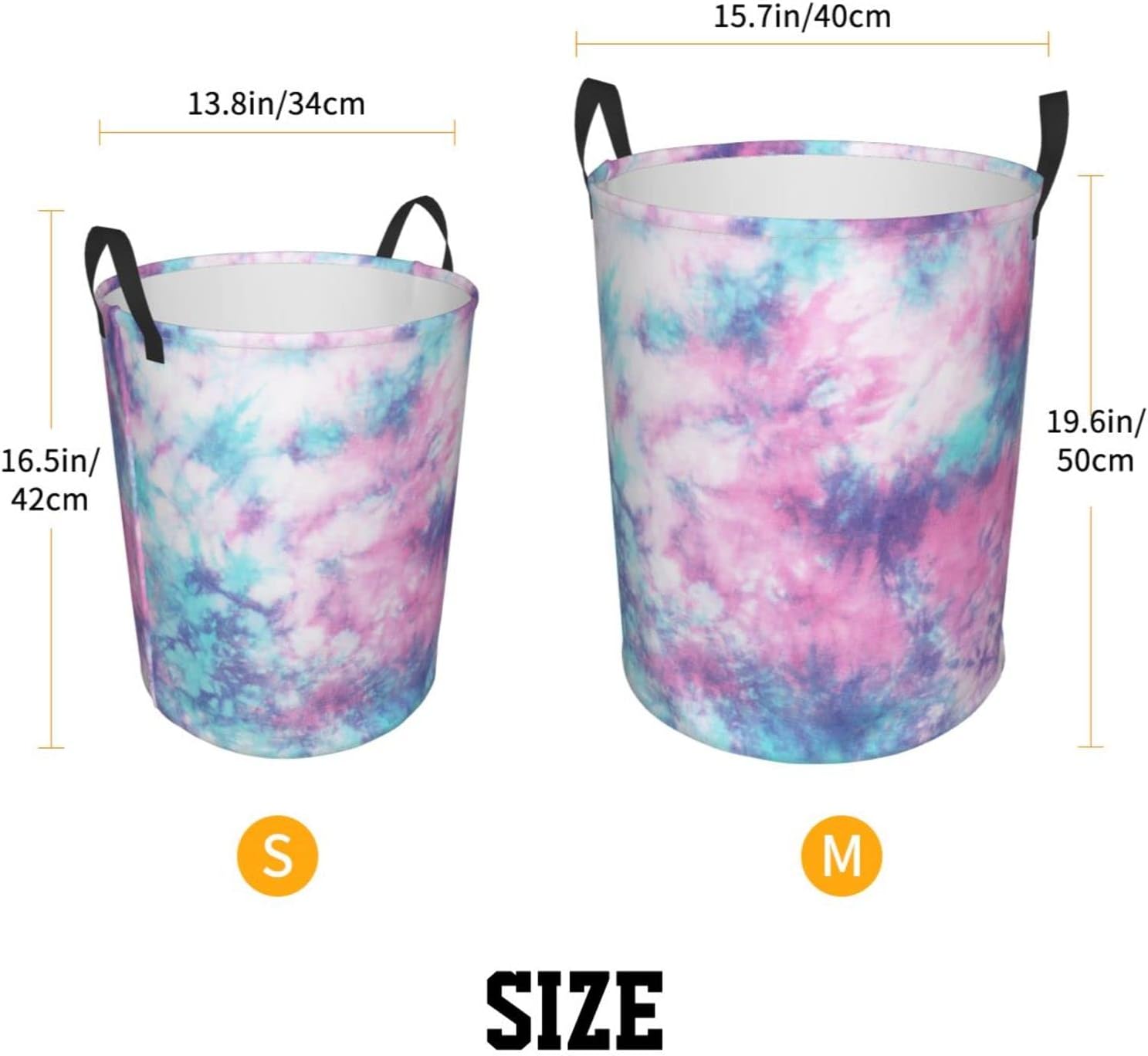 Dujiea Foldable Laundry Basket with Funny Tie Dye Design