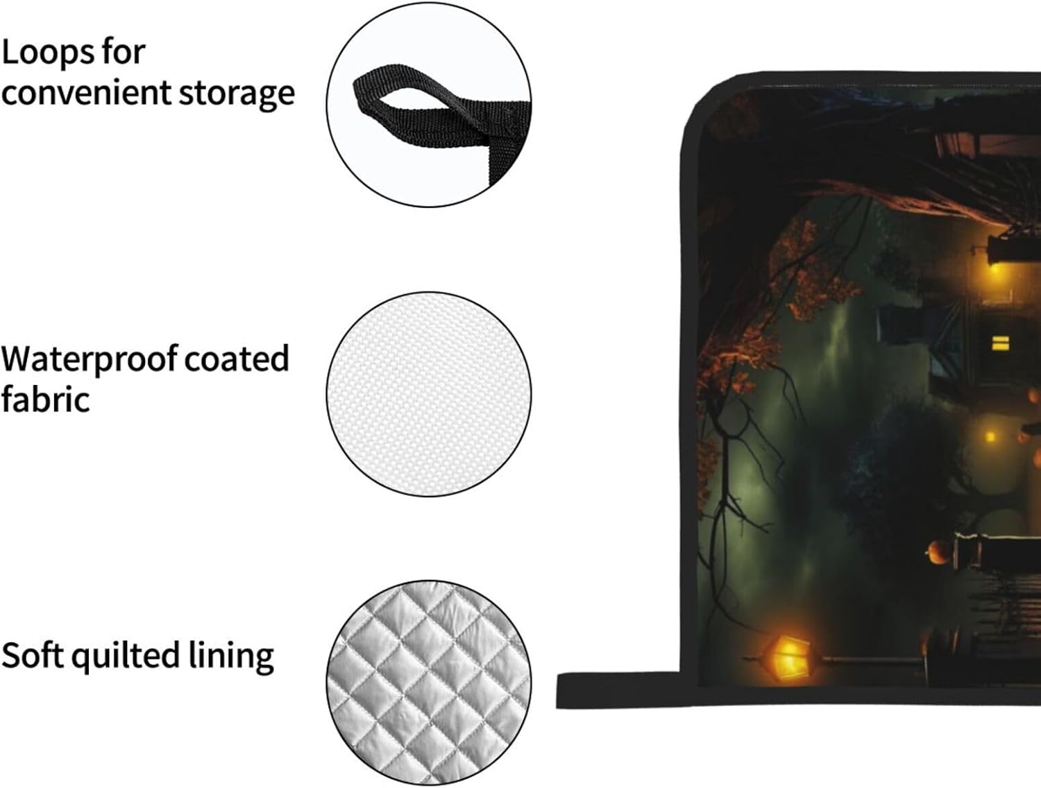 XTUAG Scary Halloween Oven Mitts 4 Pcs Set
