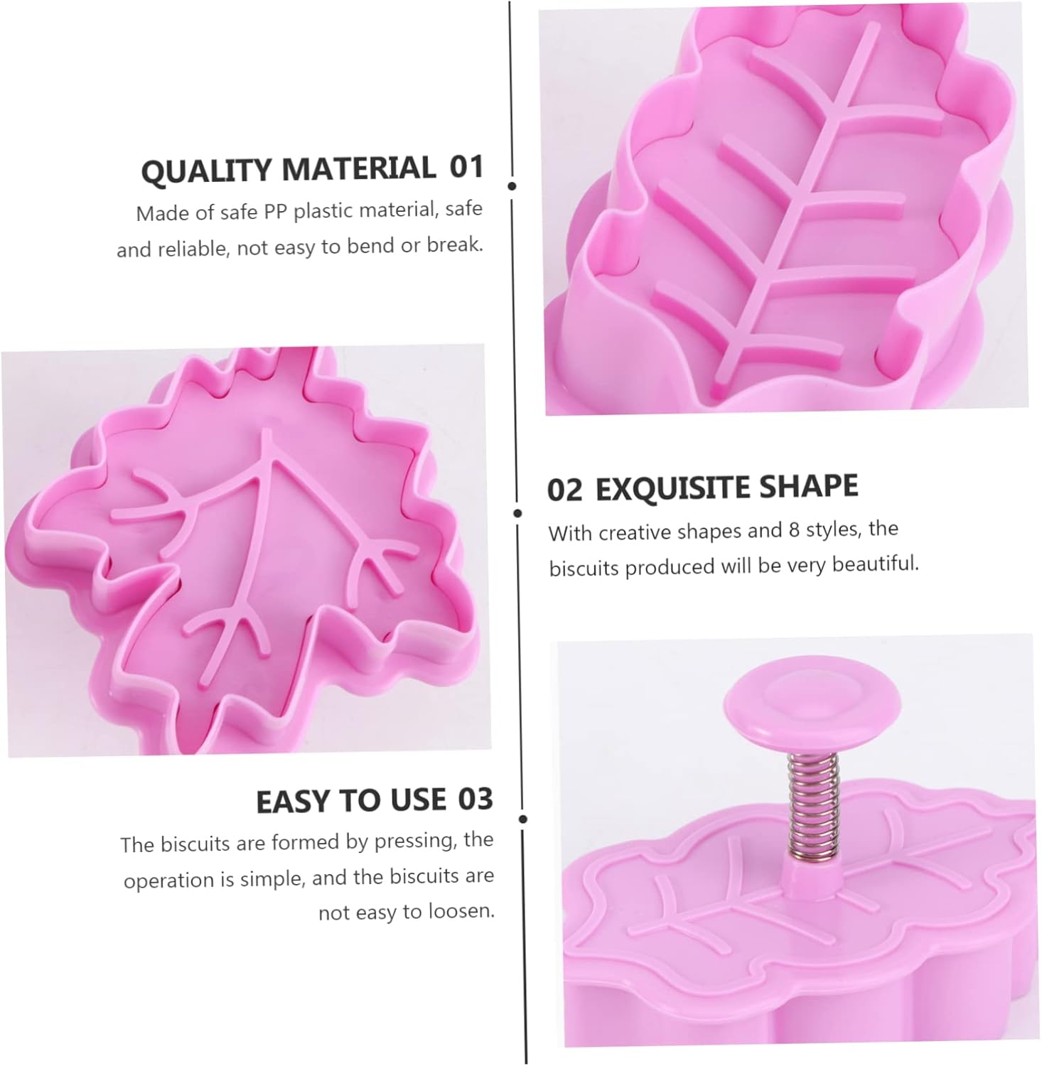 DECHOUS 2 Sets Cookie Cutters Baking Molds Kit Purple Plastic