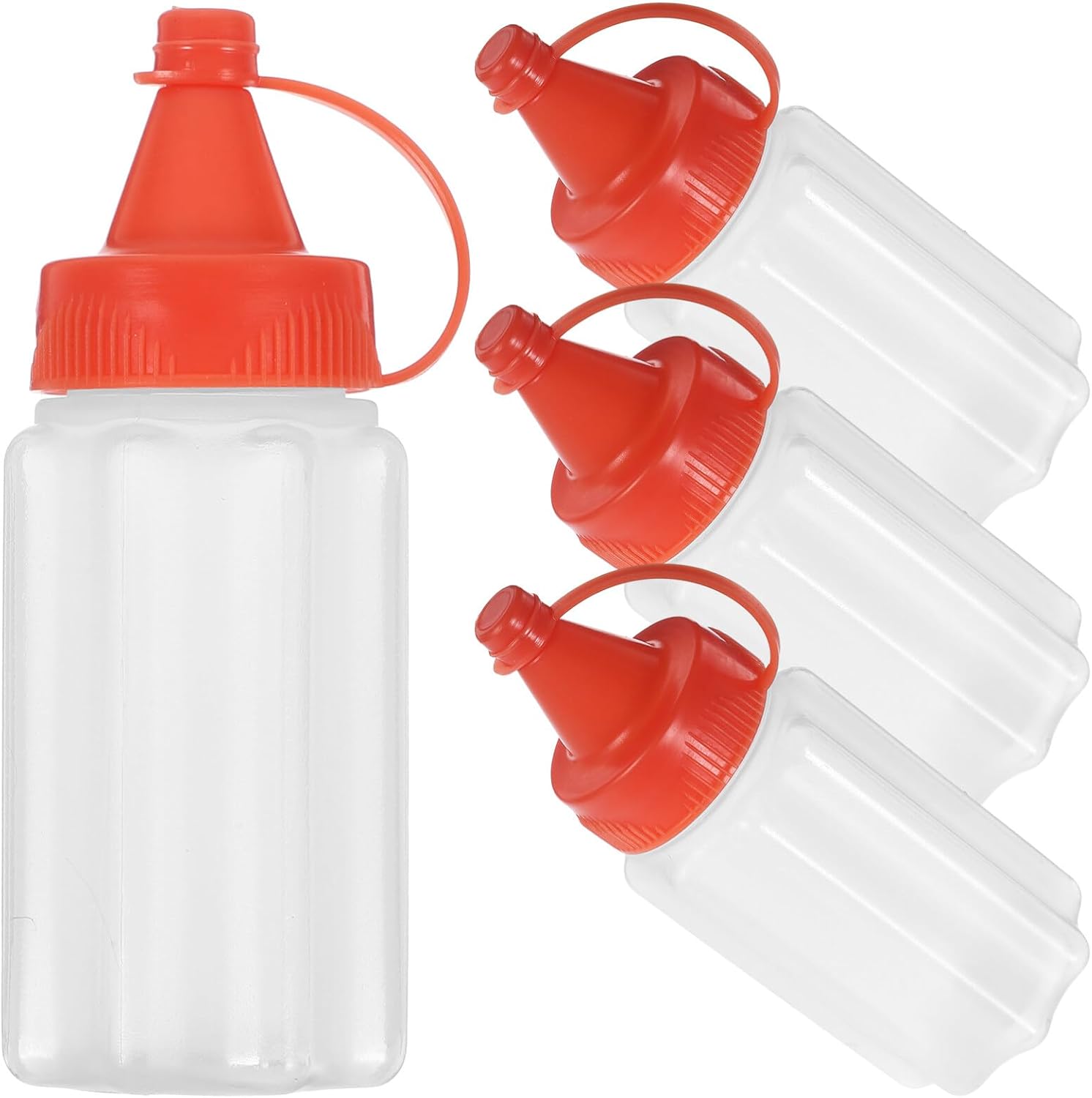 4pcs Metal Condiment Squeeze Bottles Portable Kitchen Tools