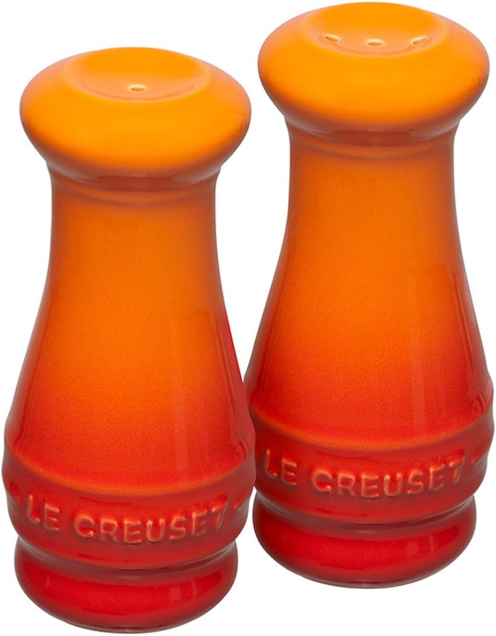 Le Creuset Flame Salt Pepper Shakers Set of 2