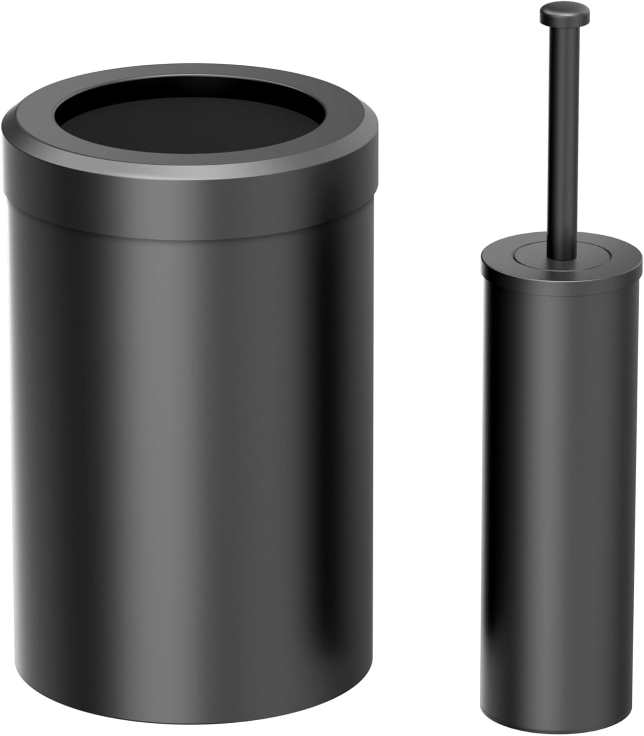 Gatco Matte Black Waste Basket and Toilet Brush Set