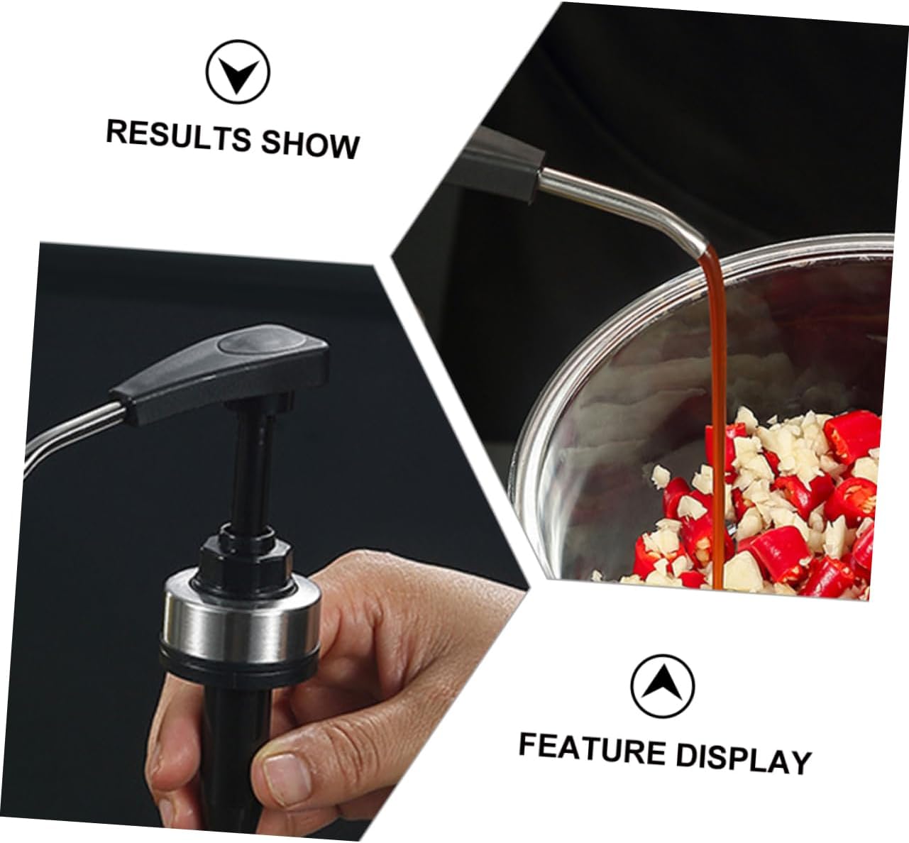 Ciieeo 2pcs Stainless Steel Condiment Squeeze Pump Set
