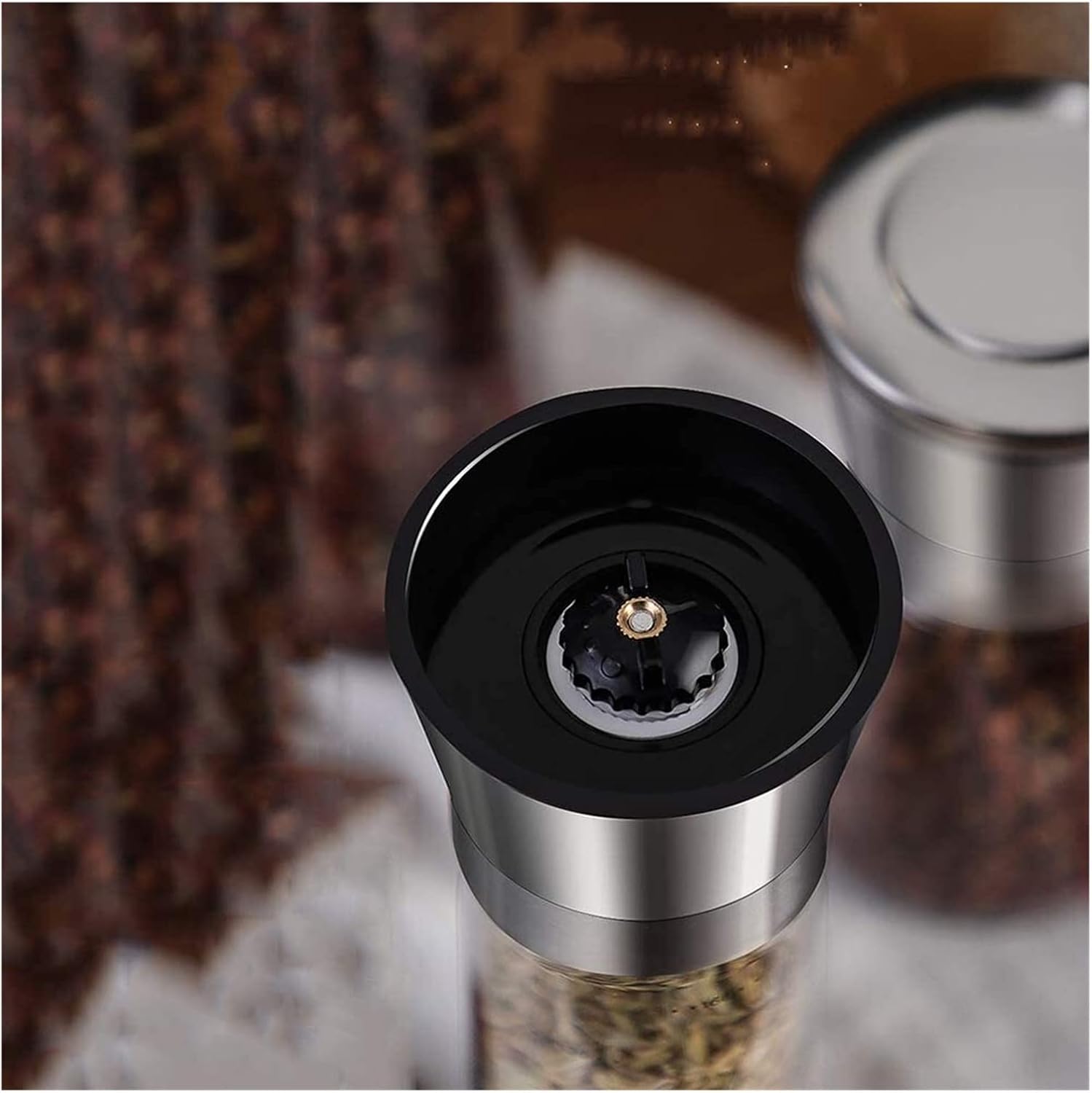 SLOFL Salt Pepper Mill Set of 2 Adjustable Coarseness Grinders 1